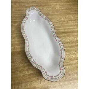 Vintage Old Abbey Limoges France Oblong Ameba Serving Platter 13” X 5.5”